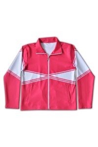 Customized pink cheerleading uniforms Personally designed zipper windbreaker jacket Cheerleading uniforms Group cheerleading uniforms Cheerleading uniform center CH213 detail view-5